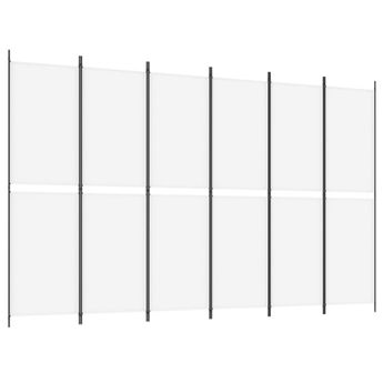 vidaXL 6-Panel Room Divider White 300x200 cm Fabric