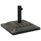 vidaXL Parasol Base Square Polyresin 12 kg Bronze