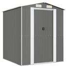 vidaXL Garden Shed Light Grey 192x191x223 cm Galvanised Steel