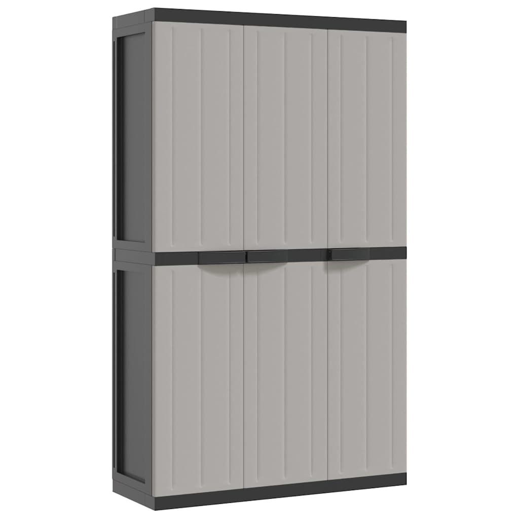 vidaXL Outdoor Storage Cabinet Gray and Black 38.2"x14.6"x65" PP