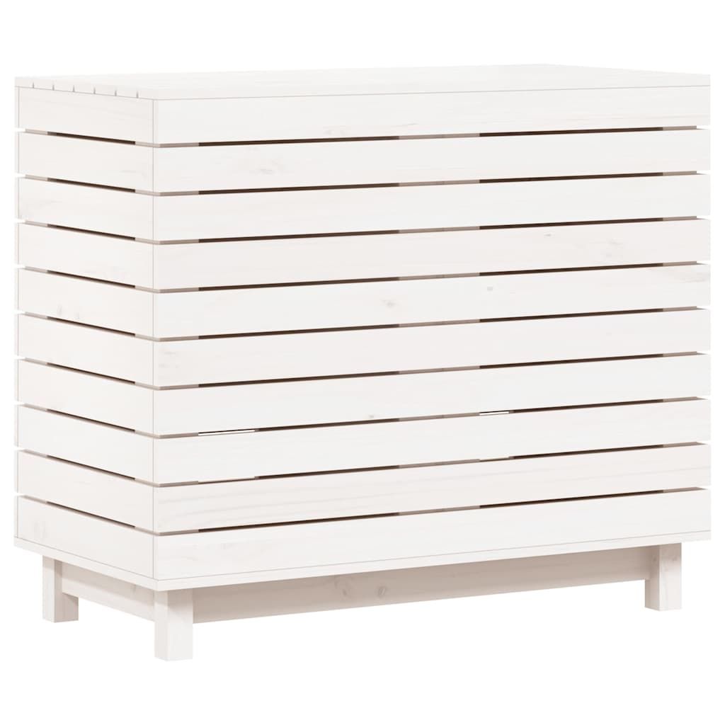 vidaXL Laundry Basket White 88.5x44x76 cm Solid Wood Pine