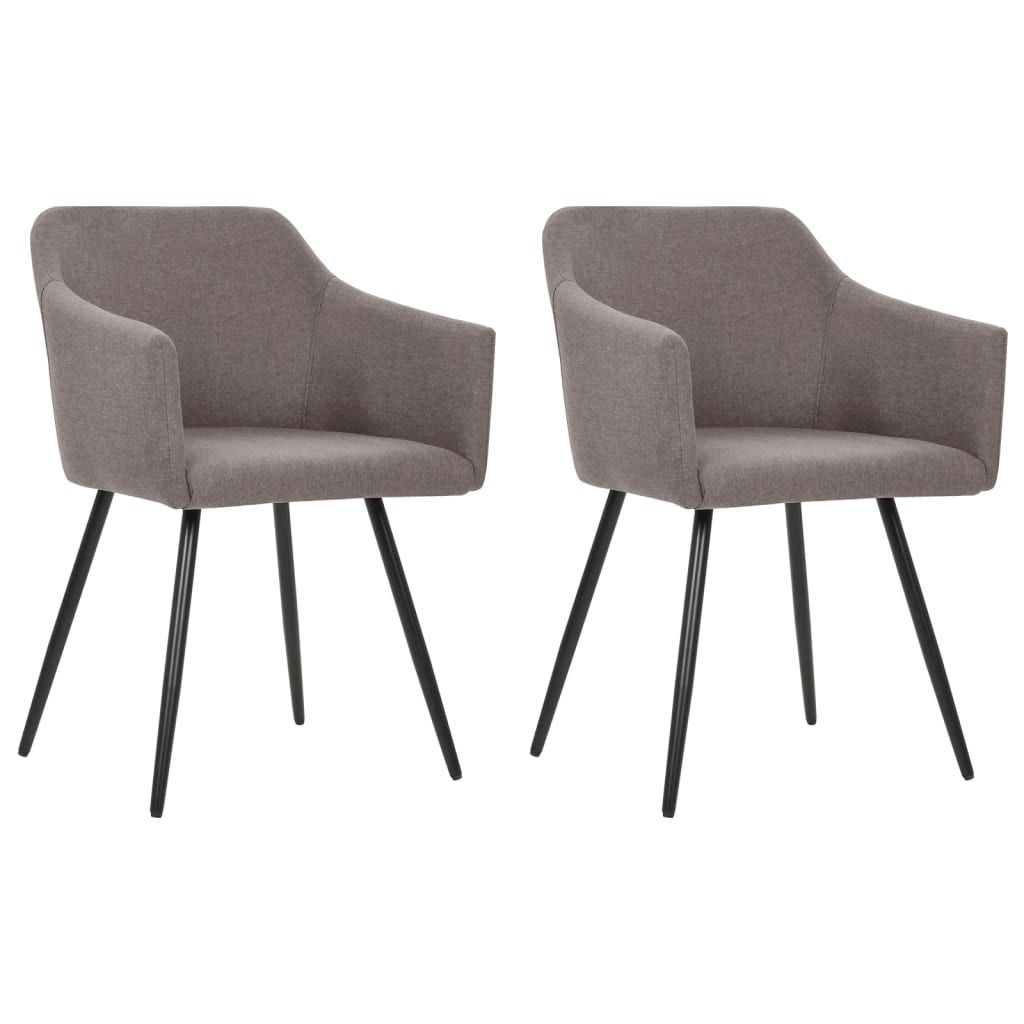 vidaXL Dining Chairs 2 pcs Taupe Fabric