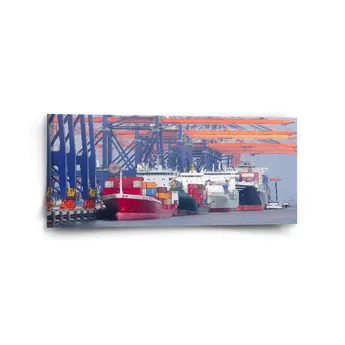 Sablio Obraz Lodě v přístavu - 110x50 cm