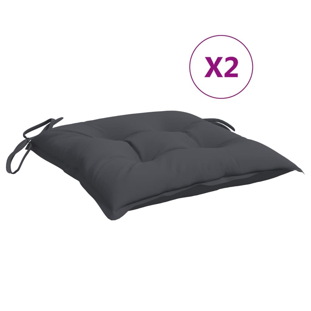 vidaXL Chair Cushions 2 pcs Anthracite 19.7"x19.7"x2.8" Oxford Fabric