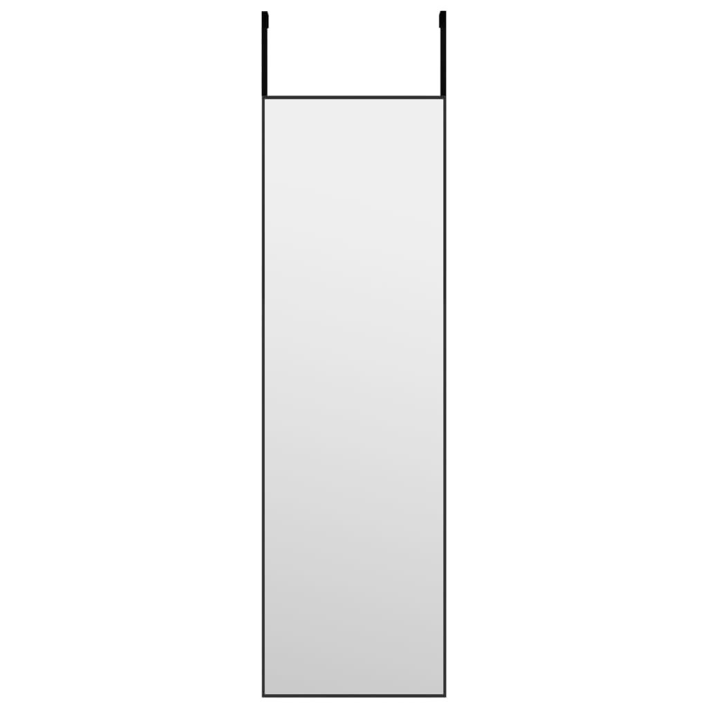 vidaXL Door Mirror Black 30x100 cm Glass and Aluminium