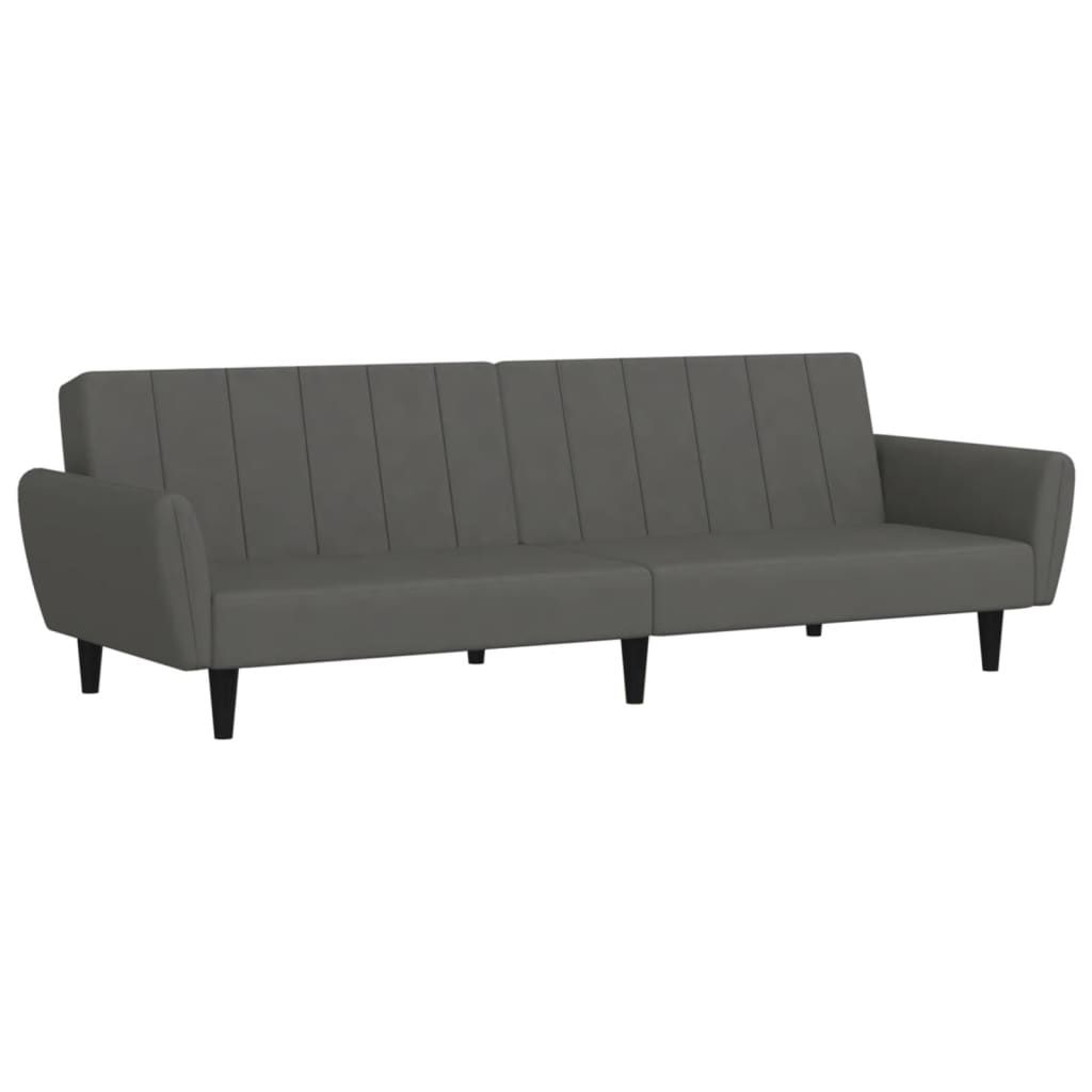 vidaXL 2-Seater Sofa Bed Dark Gray Velvet