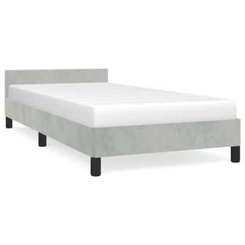 vidaXL Bed Frame without Mattress Light Grey Twin XL Velvet