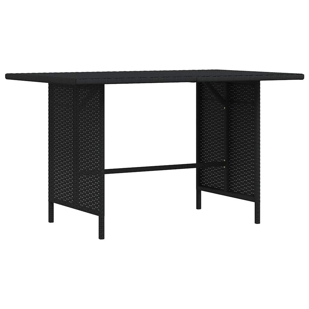 vidaXL Patio Dining Table Black 43.3"x27.6"x25. 6"Poly Rattan
