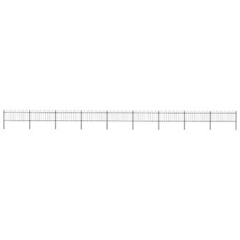 vidaXL Garden Fence with Hoop Top Steel 1603.5x80 cm Black
