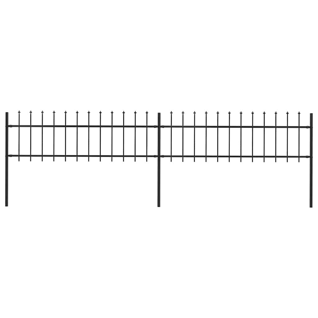 vidaXL Garden Fence with Spear Top Steel 359x60 cm Black