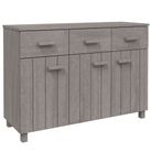vidaXL Sideboard HAMAR Light Gray 44.5"x15.7"x31.5" Solid Wood Pine