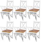vidaXL Dining Chairs 6 pcs White Pinewood