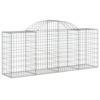 vidaXL Arched Gabion Basket 200x50x80/100 cm Galvanised Iron