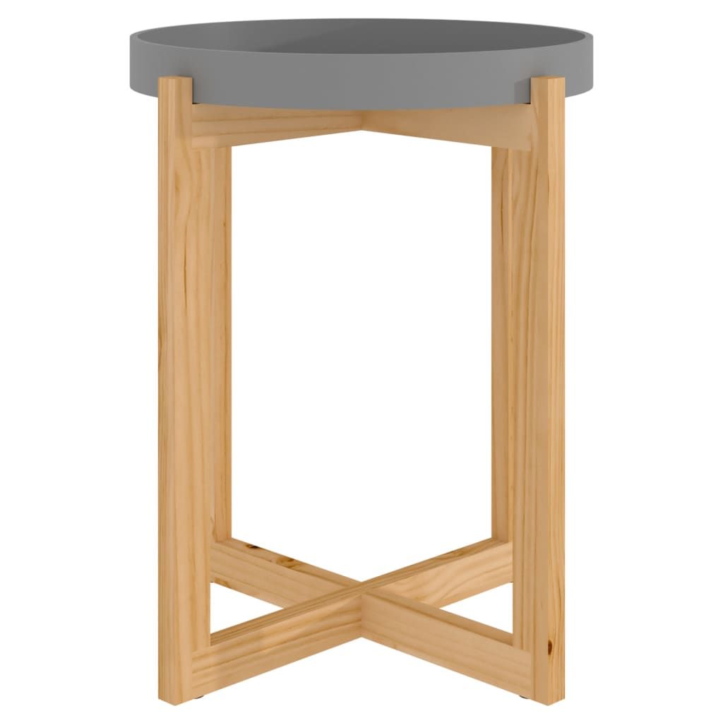 vidaXL Coffee Table Grey 41x41x48.5cm Engineered Wood&Solid Wood Pine