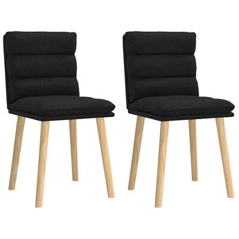 vidaXL Dining Chairs 2 pcs Black Fabric