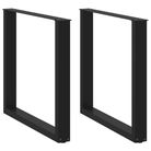 vidaXL Dining Table Legs U-Shaped 2 pcs Black 80x(72-73) cm Steel