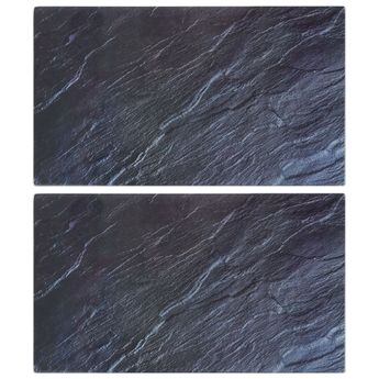 vidaXL Chopping Boards 2 pcs with Natural Stone Pattern Tempered Glass