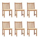 vidaXL Patio Chairs 6 pcs with Cushions Solid Teak Wood
