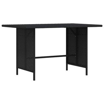 vidaXL Patio Dining Table Black 43.3"x27.6"x25. 6"Poly Rattan