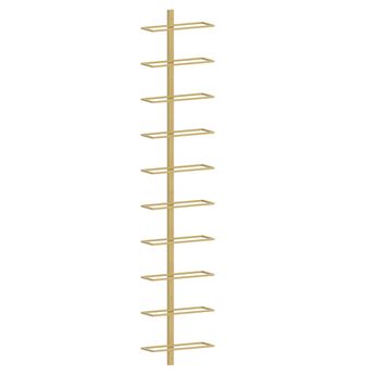 vidaXL Wall-mounted Wine Rack for 10 Bottles Gold Metal