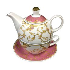 KONDELA Nora Afternoon Tea tea set white / pink / gold