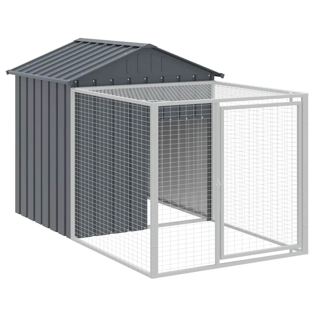 vidaXL Chicken Cage with Run Anthracite 46.1x79.1x48.4" Galvanised Steel