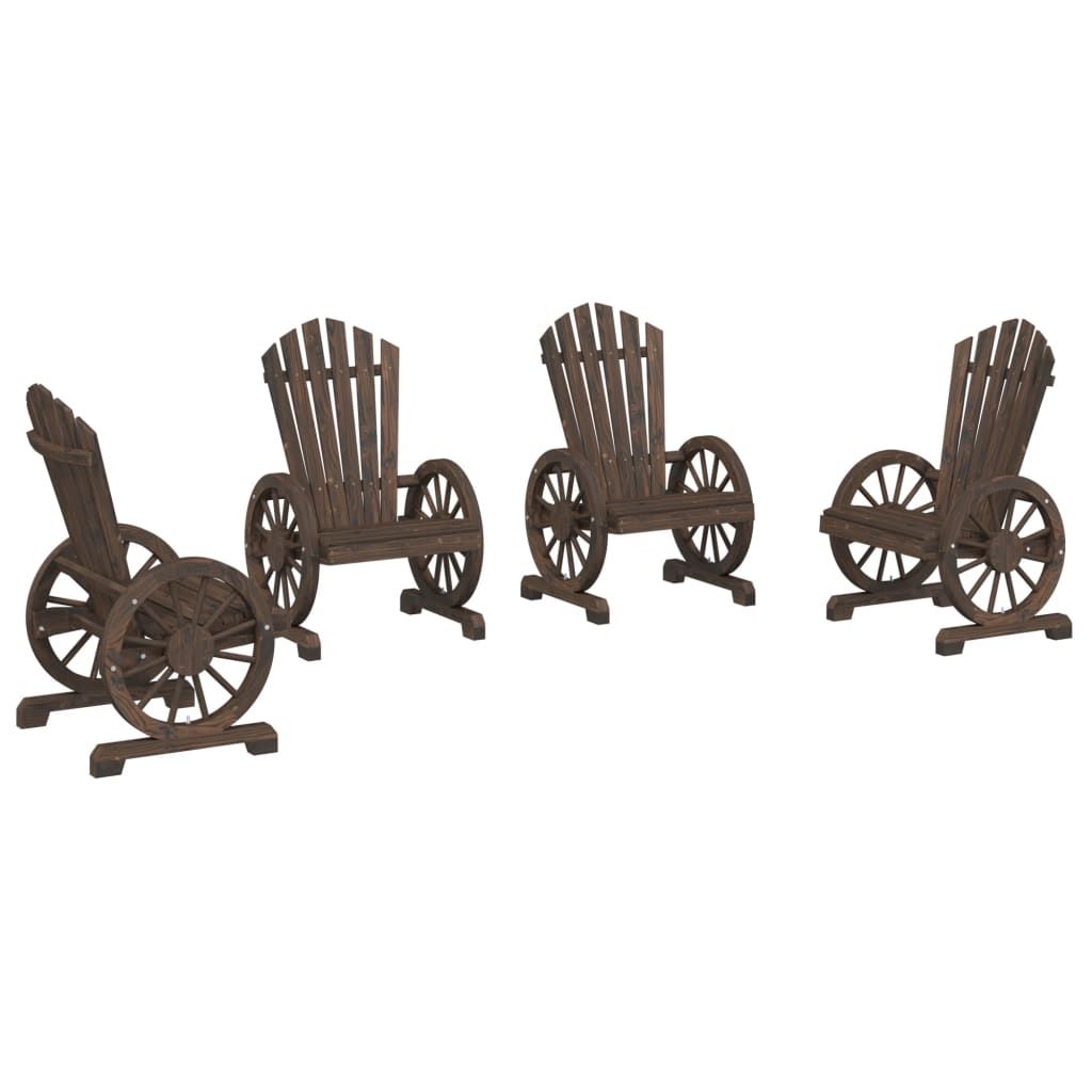 vidaXL Patio Adirondack Chairs 4 pcs Solid Wood Fir