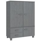 vidaXL Wardrobe HAMAR Dark Gray 39"x17.7"x53.9" Solid Wood Pine