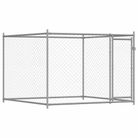 vidaXL Dog Cage with Door Gray 6.6'x6.6'x4.9' Galvanized Steel