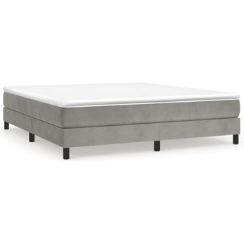 vidaXL Box Spring Bed Frame Light Grey King Velvet (US Only)