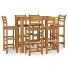 vidaXL 7 Piece Patio Bar Set Solid Wood Acacia