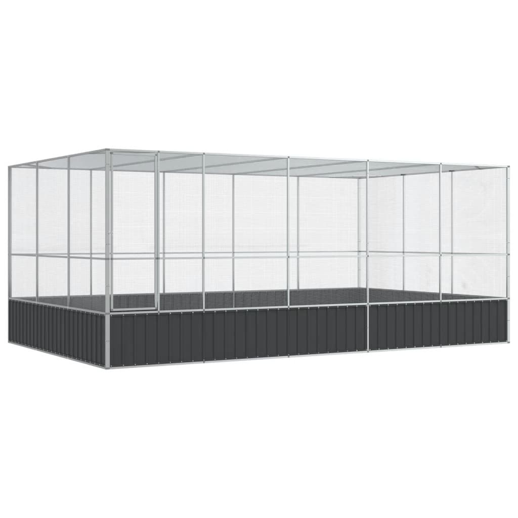 vidaXL Aviary with Extension Silver 203.9"x120.9"x83.5" Steel