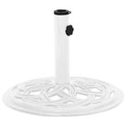 vidaXL Umbrella Base White 17.3"x17.3"x12.2" Cast Iron