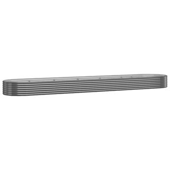 vidaXL Garden Raised Bed Galvanised Steel 507x100x36 cm Anthracite