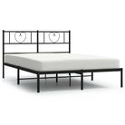 vidaXL Metal Bed Frame without Mattress with Headboard Black 150x200cm
