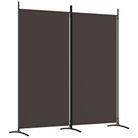 vidaXL 2-Panel Room Divider Brown 175x180 cm Fabric