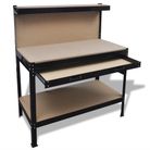 vidaXL Workbench with Pegboard and Drawer