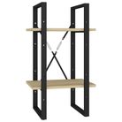 vidaXL 2-Tier Book Cabinet Sonoma Oak 15.7"x11.8"x27.6" Engineered Wood