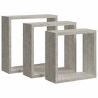 vidaXL Wall Cube Shelves 3 pcs Concrete Gray