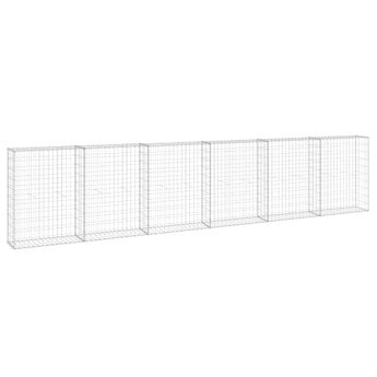 vidaXL Gabion Wall with Covers Galvanised Steel 300x30x100 cm
