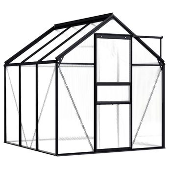vidaXL Greenhouse Anthracite Aluminum 38.9 ftÂ²