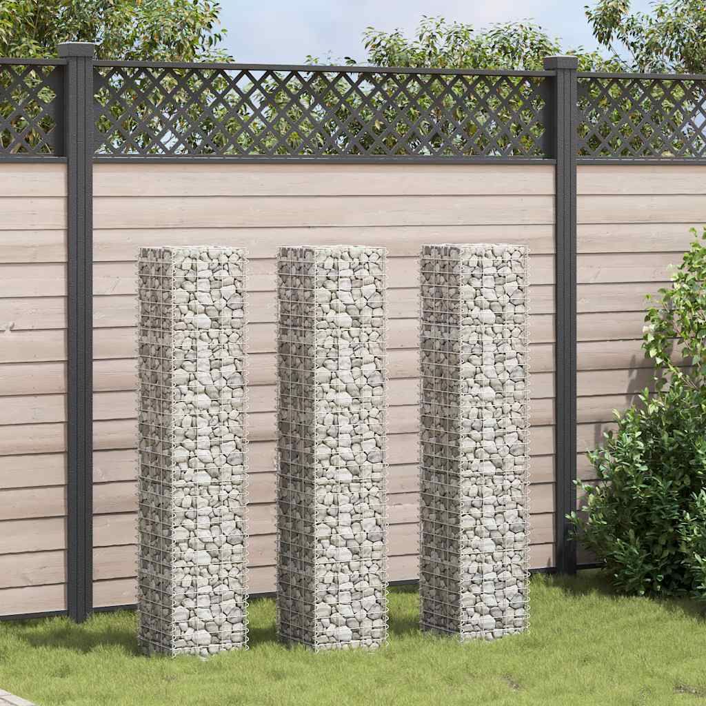vidaXL Gabion Raised Beds 3 pcs 11.8"x11.8"x59.1" Iron