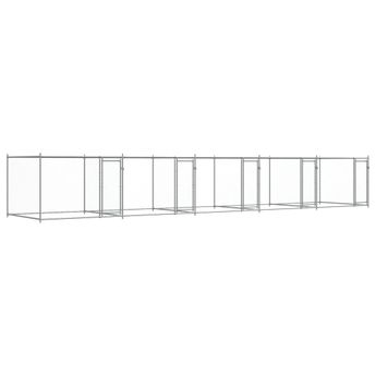 vidaXL Dog Cage with Doors Gray 32.8'x6.6'x4.9' Galvanized Steel