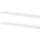 vidaXL 2 White MDF Floating Wall Display Shelves Book/DVD Storage