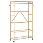 vidaXL Clothes Rack with Shelves and Wheels 110x40x180 cm Bamboo