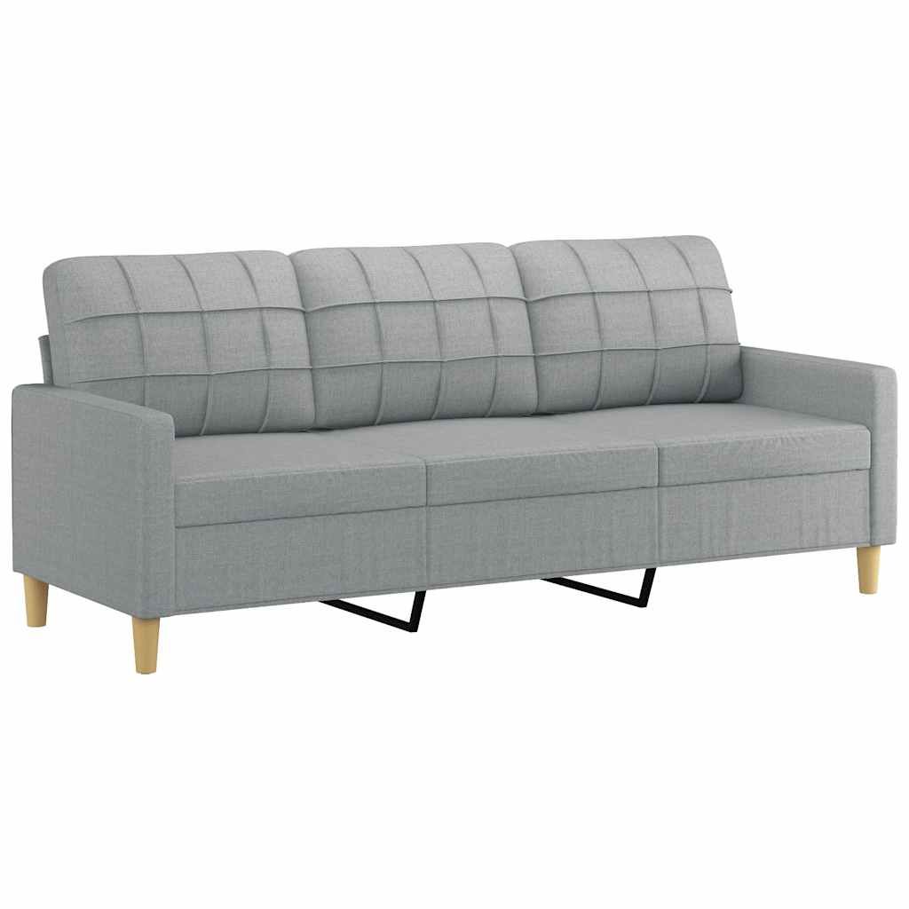 vidaXL 3-Seater Sofa Light Gray 70.9" Fabric