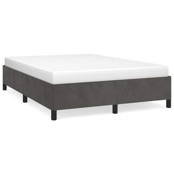 vidaXL Bed Frame without Mattress Dark Gray 59.8"x79.9" Queen Velvet