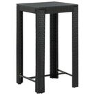 vidaXL Patio Bar Table Black 23.8"x23.8"x43.5" Poly Rattan