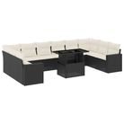 vidaXL 11 Piece Garden Sofa Set with Cushions Black Poly Rattan