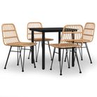 vidaXL 5 Piece Garden Dining Set Poly Rattan